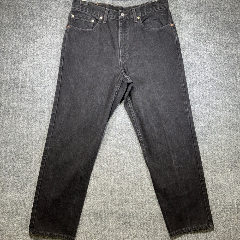 Levi's 550 Relaxed Fit Jeans Mens 34x30 Black Wide Made in USA Vintage Y2K